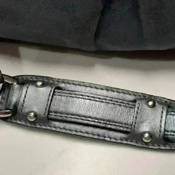 Coach Ashley F18777 Charcoal Gray Sateen Leather Signature Shoulder/Handbag - Picture 10 of 15